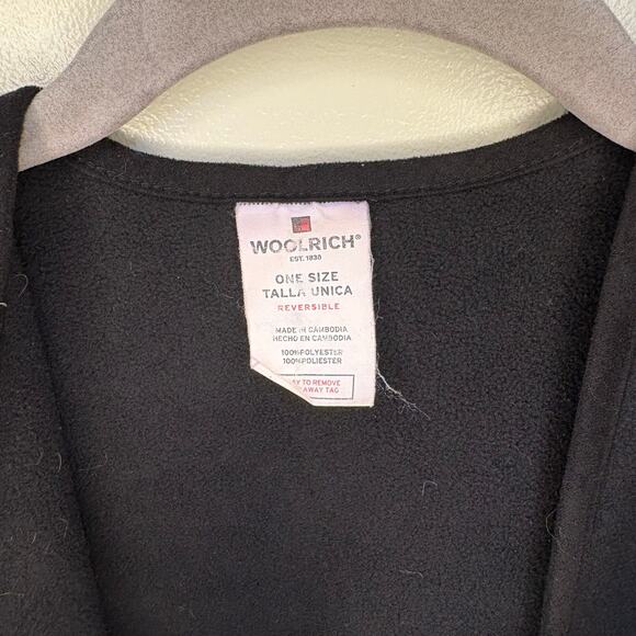 Woolrich Blanket Wrap Grey & Black Colorblock Soft Sweater One Size Reversible - Picture 5 of 6